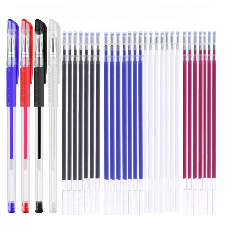 WedFeir Heat Erasable Fabric Marking Pens with 28 Refills for Tailors Sewing, and Quilting Dressmaking, 4 Colors Heat Erase Pens for Fabrics. - Image 1